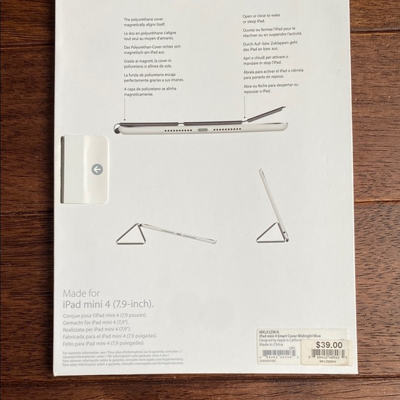 Apple Blue Tablet Cover with Tri-Fold Design and Smooth Finish - Picture 3 of 6